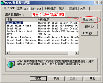 ODBC數據源測試連接
